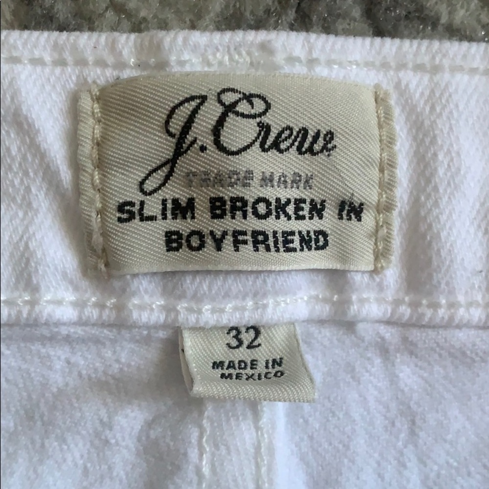 J. Crew Slim Broken In Boyfriend Jeans White Sz 32